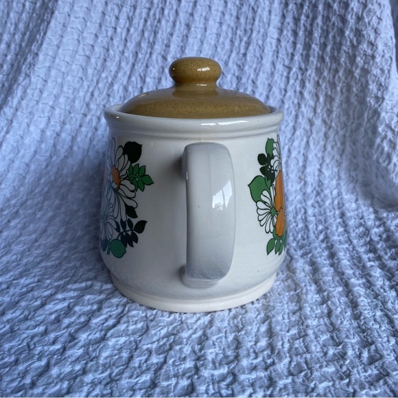 Vintage Sadler teapot stonewear buttercup & daisy print groovy MCM - Picture 6 of 15